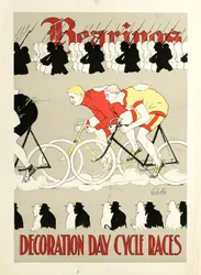 Lager, Dekorationstag-Radrennen. Plakat, ca. 1890er Jahre